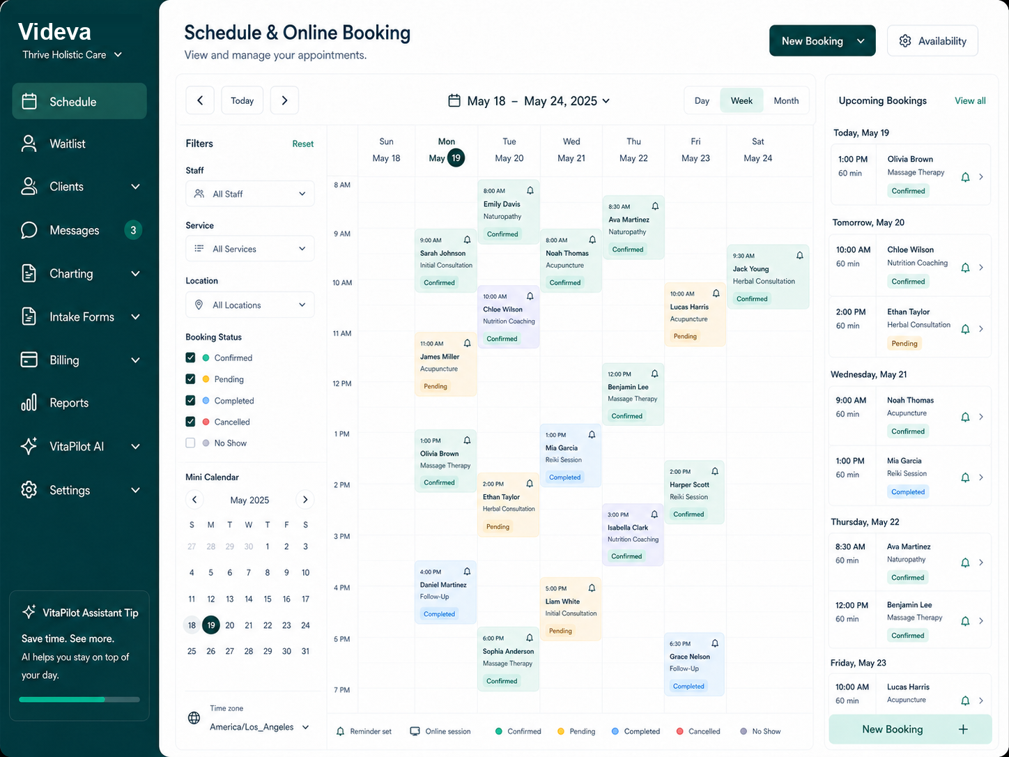 Scheduling & Online Booking Interface